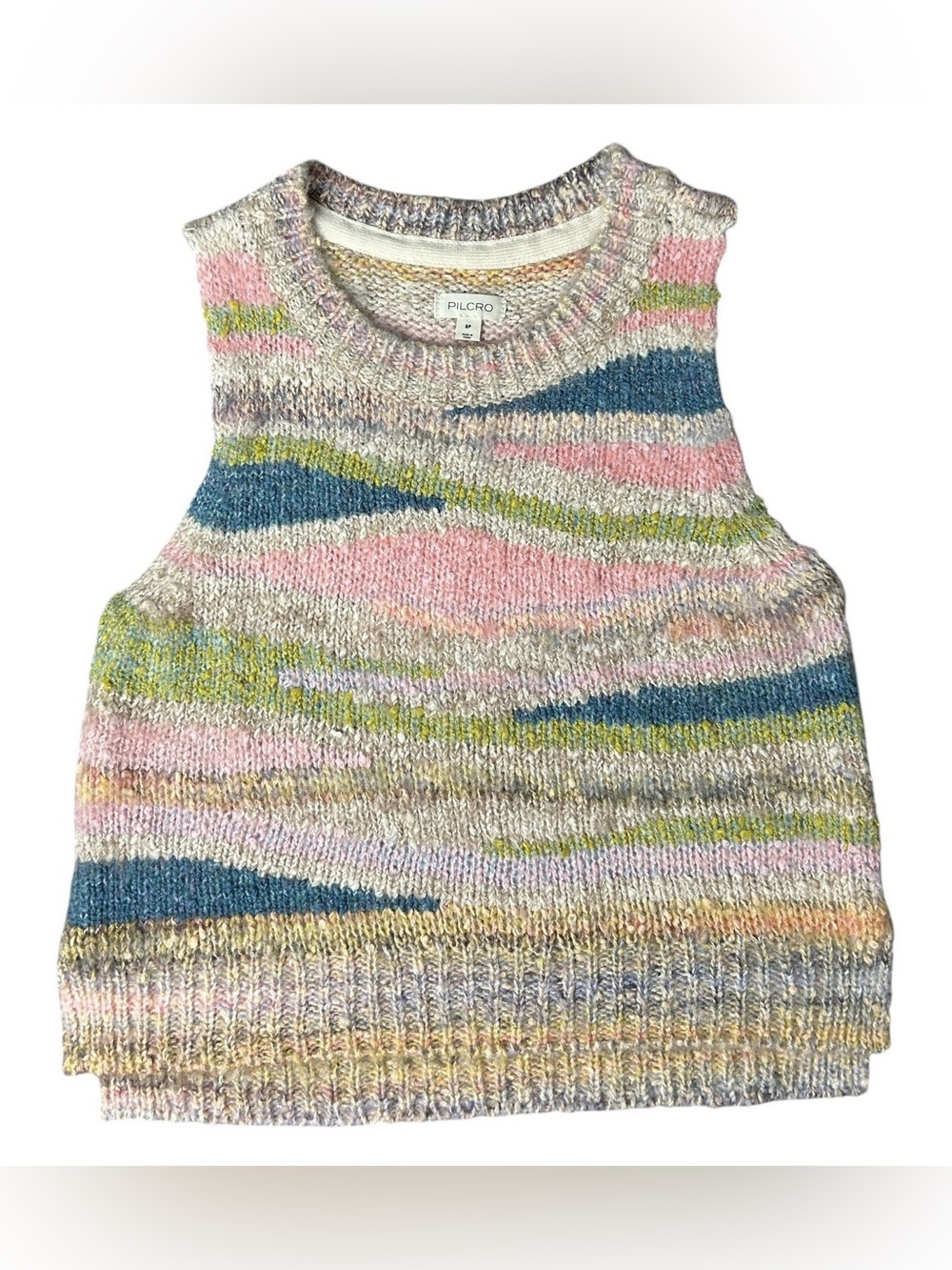 Anthropologie Pilcro Wool Sweater Best Tank Colorful Size Small Petite nwot